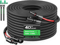 Solar Panel Extension Cable 10AWG 40FT Flame Retardant Protective SleevingBateria Power Twin Wire 10 Gauge Solar Cable with IP68 Female &amp Male Waterproof Connectors Dust Caps for Home RV