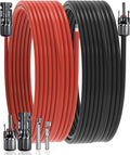 30Feet 10AWG Solar Extension Cable with Female &amp Male Connectors 6mm Solar Panel Weatherproof Wires for Solar Panels RV Marine Camper Ferry Black &amp Red PV Tinned Copper Extension Cord Kit