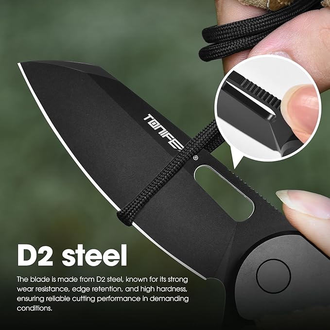 TONIFE Galaxy EDC Folding Pocket Knife with D2 Steel Blade and Aluminum Handle Compact Outdoor Tool for Camping and Everyday Carry (Black Titanium)