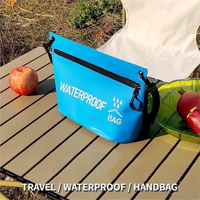 Waterproof Dry Bag Waterproof Dry Bag Handbag Minimalist Handheld Makeup Bag One Shoulder Waterproof Swimming Bag Outdoor Travel Small Toilet Bag for SwimmingBoating(White Style B)