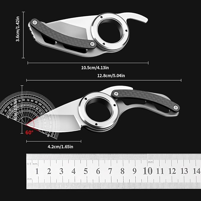 XTL Mini EDC Folding Utility Knife with 5Cr15 Steel Blade and Loop G10 Handle Compact Pocket Knife for EDC Outdoor Camping Hiking Christmas Stocking Gift for Men Women (1)