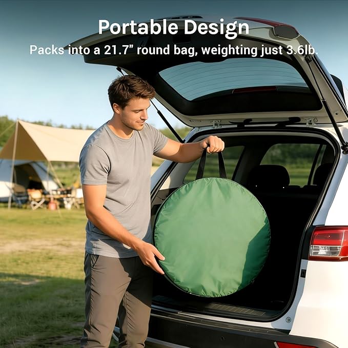 Wolfwise Pop Up Shower Tent for Camping Portable Instant Changing Tent with Ventilation Window &amp Carry Bag Privacy Bathroom Toilet for Beach &amp Outdoor Width 40  Height 75  Green