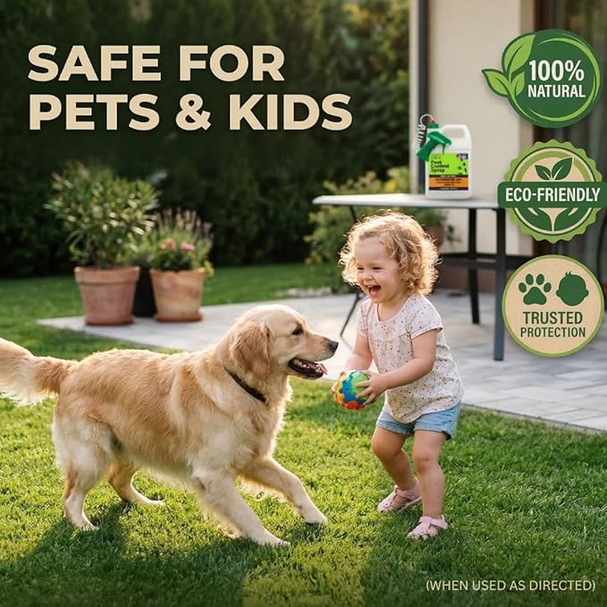 Nature’s Dome Pest Control Concentrate Spray 12 Oz | Natural Eco-Friendly Bug &amp Ant Spray that Makes 1 Gallon | Eco-Friendly Bug Spray for Flea Ticks Ant &amp Mosquitos | Safe for Pets &amp K