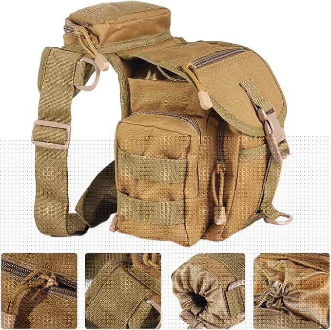 Totority Leg Bag Oxford Thigh Pack for Camping Hiking Fishing Convenient Water Bottle Pocket Outdoor Storage Pouch for Men and Women