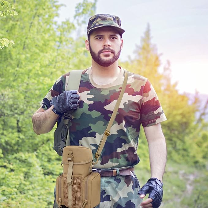 Large Tactical Molle Water Bottles Bag Pouch with Strap Water Bottle Carrier Bag Molle Tactical Pouches for Backpack