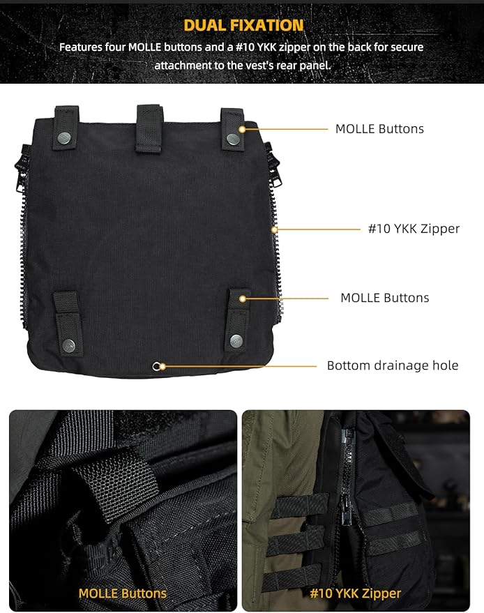 IDOGEAR Tactical Zip-on Panel Pouch Military Backpack Vest Accessory Bag for CPC AVS JPC2.0