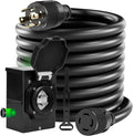 30 Amp 20FT RV Extension Cord Set with Power Inlet Box Heavy Duty NEMA L14-30P to L14-30R Generator Cord 125/250V 12500W Twist Lock Cable for RV Trailer Camper Home Backup