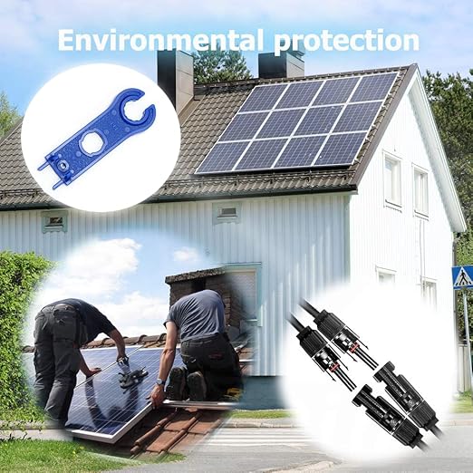 Solar Panel Crimping ToolCrimping Tool Kit with 10PCS Connectors and 2PCS Spanner Wrench and 2PCS Y Solar Connectors and Solar Wire Crimping Tool for PV Cable