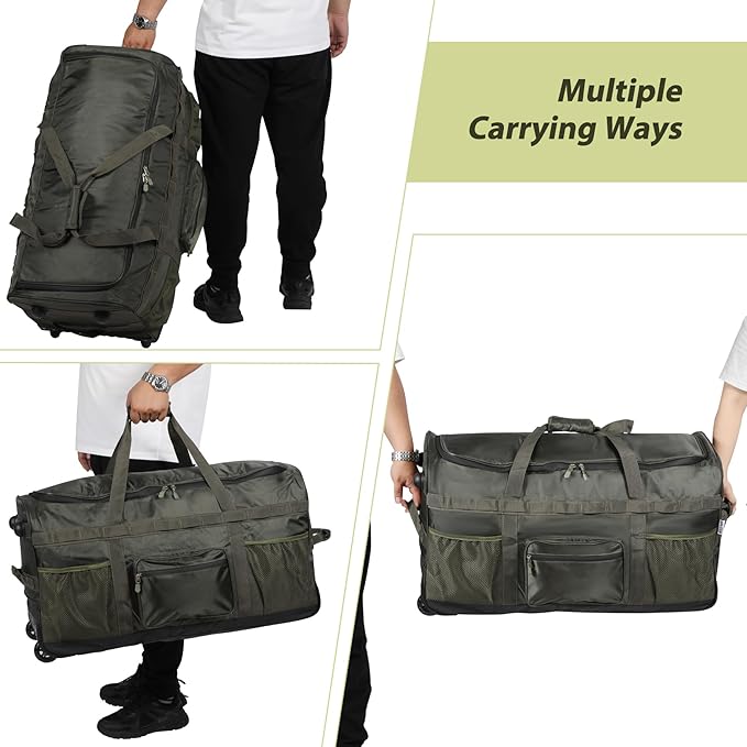 REDCAMP 85L/120L/140L Foldable Duffle Bag with Wheels Large Travel Duffel Bag