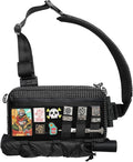 TACTICAL_GEEK Crossbody Shoulder Bag Multipurpose Daypack Chest Backpack Casual Sling Bag for Men &amp Women (L3-T60 Black Silver)