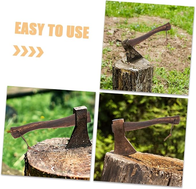 Happyyami 2pcs Wooden Axe Handle Replacement for Mini Axe for Firewood Gardening Hiking
