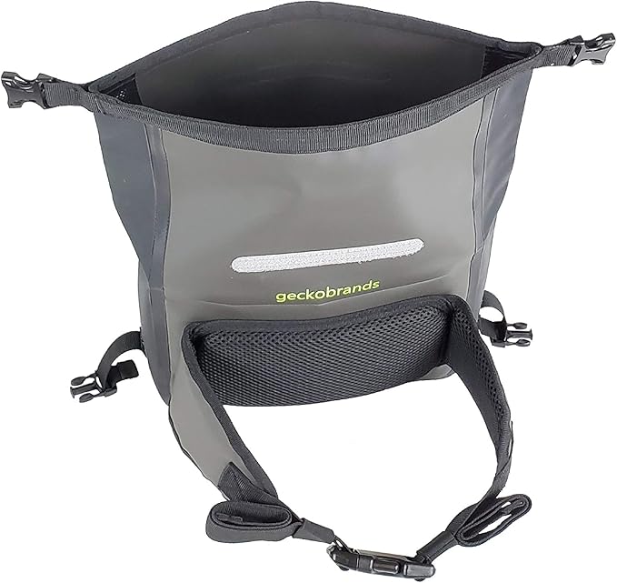 geckobrands Waterproof Tarpaulin Waist Pack - Durable Adjustable and Water-Resistant with Multiple Pockets for Beach Swimming Boating and Hiking