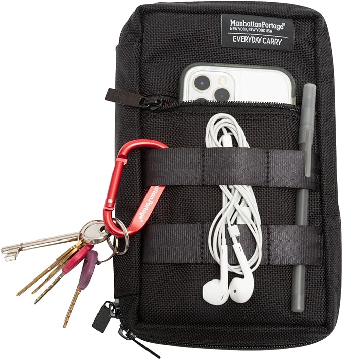 Manhattan Portage x Everyday Carry Atlas Sling V2 Hybrid Gear Organizer Pouch Sling Bag Constructed From Heavy Duty 1680D Cordura Ballistic Nylon (Black)