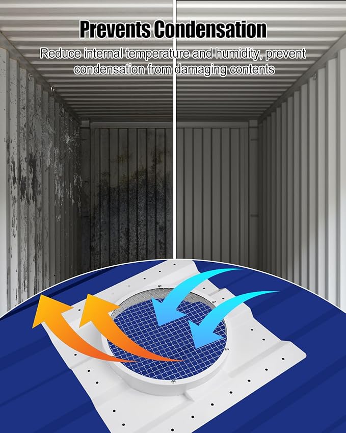 1pcs 12 Inch Container Roof Vent Adapter Multifunctional Roof Ventilation System Adapter Compatible with Conex Container for Whirlybird Turbine Vent and Solar Roof Fan