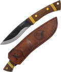 Condor Tool &amp Knife Large Huron Bushcraft Knife - 1095 High-Carbon Steel Blade - Full-Tang Construction - Ergonomic Walnut Handle - Handcrafted Leather Sheath - Ideal for Bushcraft Camping &amp
