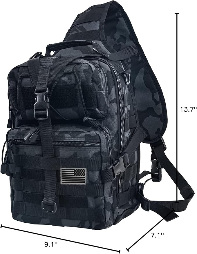 hopopower Tactical Sling Bag Sport Bag Military Rover Shoulder Backpack EDC Assault Range Bag Chest Pack Handbag Waterproof