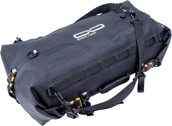 Giant Loop Tillamook Dry Bag Waterproof Motorbike Luggage Ideal for Fly and Ride Trips 48-Liters Storage Fits Any Large Motorcycle UTVs ATVs &amp Overlander (Black)
