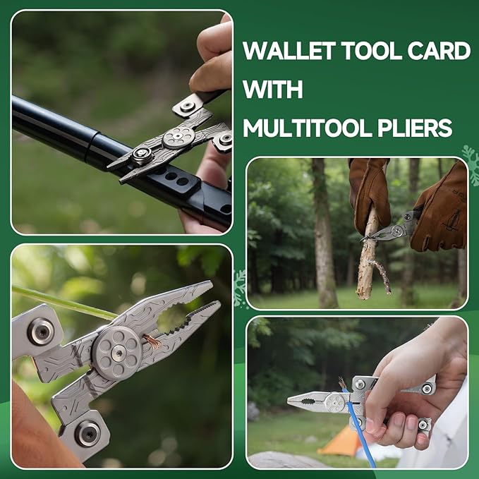 NexTool Folding Credit Card Multitool Wallet Multi Tool 20 in 1 Stainless Steel Wallet Tool Card with Pliers Knife Bottle OpenerHexagon Spanner Compact Lightweight EDC ToolsGifts for Men Unique