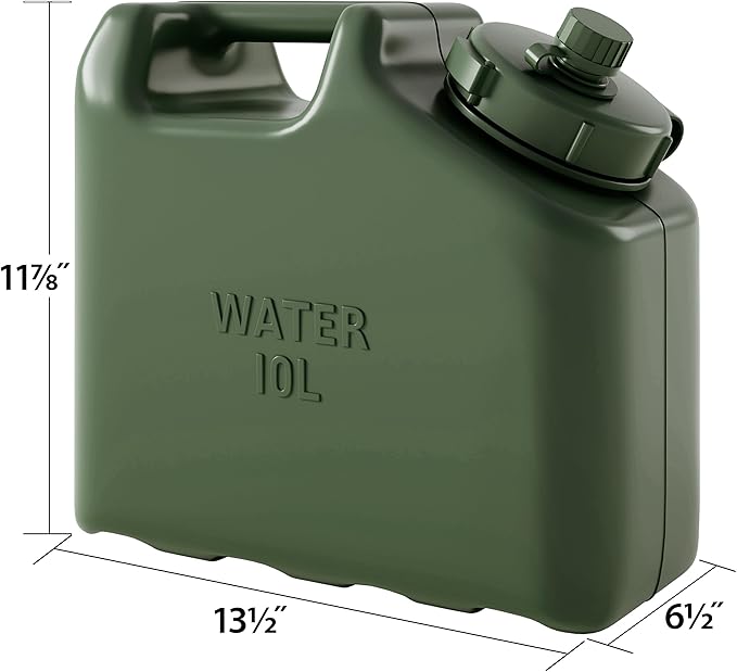 Scepter 2.5 Gallon True Military BPA Free Water Container Food Grade Water Jug for Camping and Emergency Storage Green