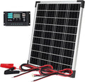 Solar Panels Kit Monocrystalline Solar Battery Maintainer 12V 10A Charge Controller with Extension Cable and Clips O-Ring Terminal fit RV Car Rooftop Camp Off Grid Applications(20W)