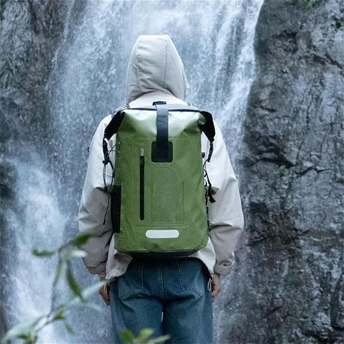 Generic Outdoor PVC Waterproof Dry Backpack Water Floating Bag Roll Top Sack for Kayaking Boating Camping Fishing Surfing (Green30L)