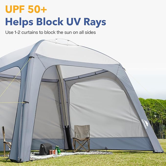 Instant Setup Inflatable Air Shelter 10x10ft Canopy Tent for Camping with 4 Removable Side Panels for 6-8 Person – Ideal for Garden Beach Park and Outdoor Events