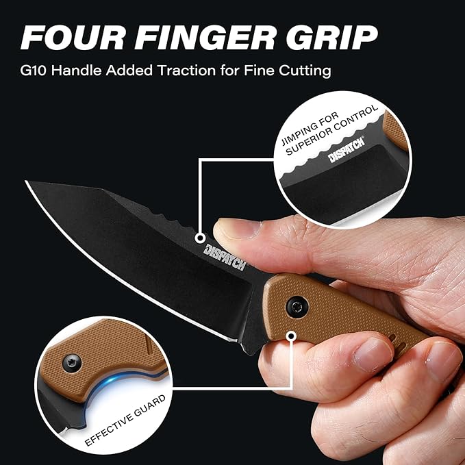 Dispatch Axis Lock Pocket Knife with Full Tang Fixed Blade Knife