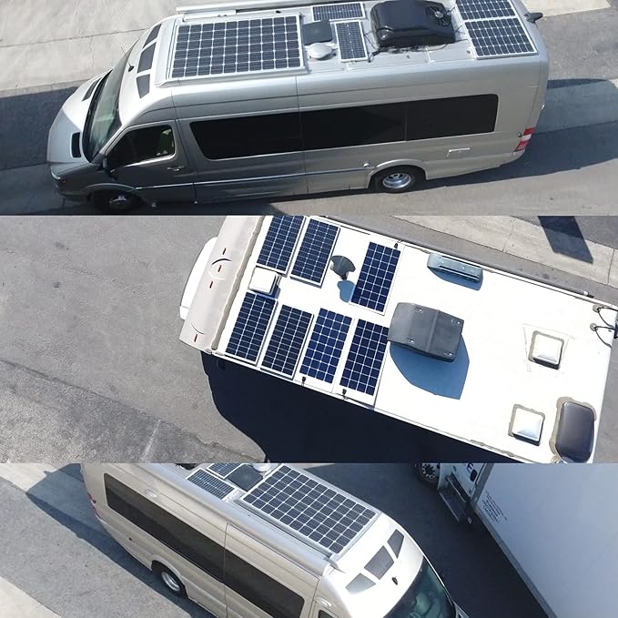 2-Pack ExpertPower 100 Watt 12 Volt Monocrystalline Solar Panel Compact Design 35.43 x 22.83 x 1.18 in High Efficiency Module PV Power for Battery Charging Boat Caravan RV Off Grid Applications