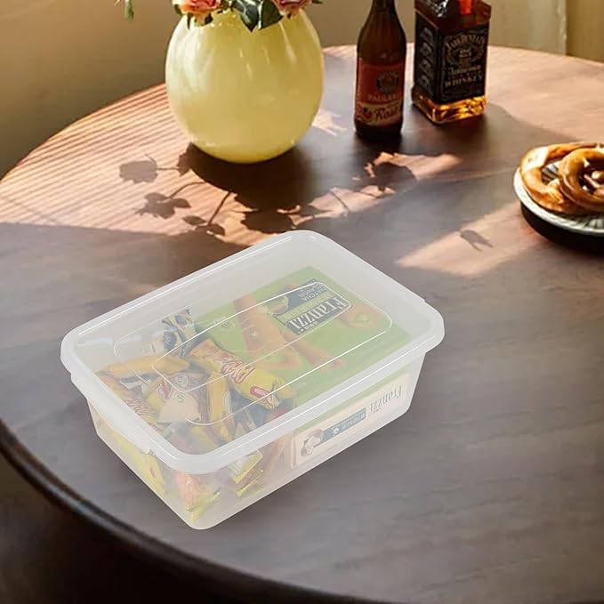 3 Pack 6.5 Quart Lidded Storage Bins Dough Proofing Box Clear Storage Container