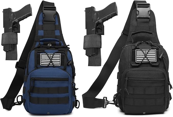 ATBP Small Tactical Sling Bag for Men with Holster Military EDC Shoulder Bag CCW Crossbody Bag 7 Liters
