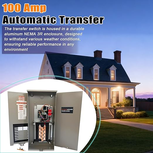 100 Amp Automatic Transfer Switch Replacement for Generac RXG16EZA3 for Indoor and Outdoor Use 16-Circuit NEMA 3R Aluminum Enclosure