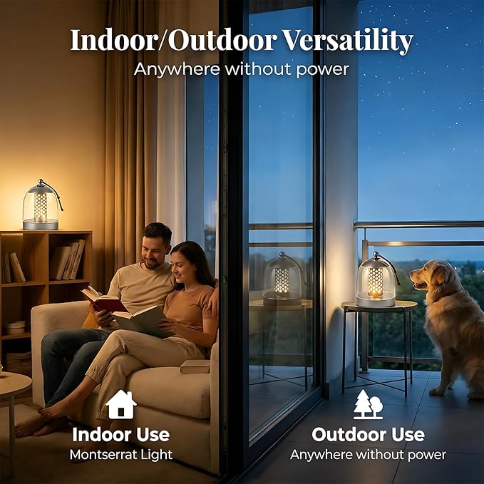 Rechargeable Camping Lantern for Power Outages EssentialsBattery Operated LampCordless Outdoor Lantern Waterproof Inside ShowerAcrylic Shade Touch Dimmable Portable Light for Living Room