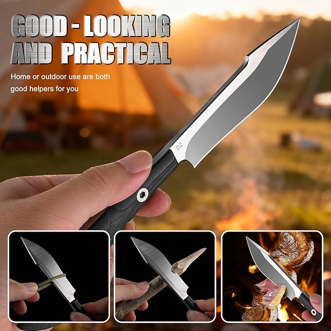 G103 High-hardness Fixed Blade Knife.It Is Suitable For Hunting Outdoor Camping Exploration and Mountain Rescue. As a Practical Tool It Features a D2 Steel Blade and a G10 Handle. It Is a Hunting k