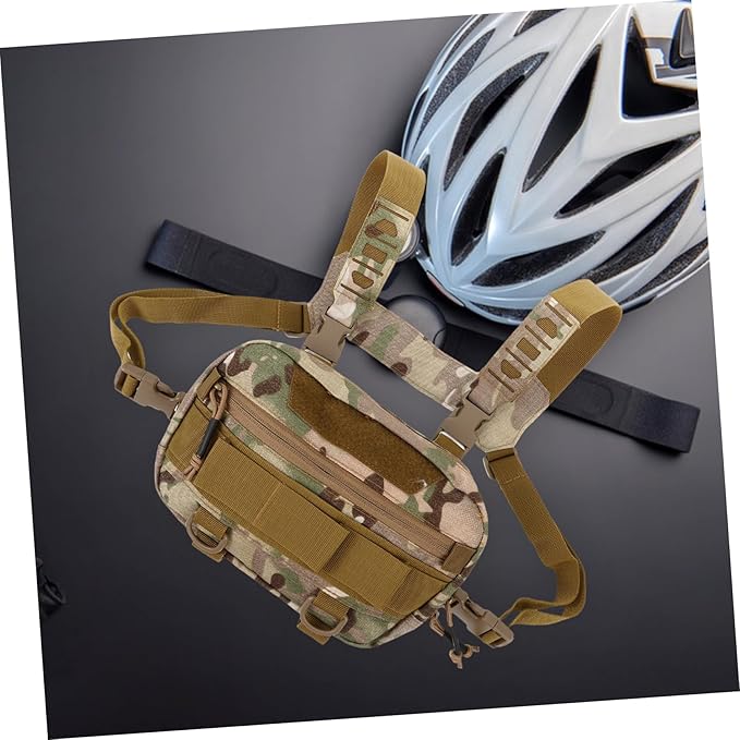 SOLUSTRE Multi-functional Chest Bag for Men Outdoor Pouch Stylish Vest Pack for Running Hiking and Everyday Use Lightweight Camouflage Design