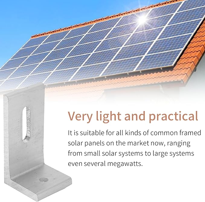 L Foot Solar MountAluminum Alloy Photovoltaic Solar Panel Mounting L Brackets for Roof PV System Waterproof &amp Weather ProofStrong Load (20PCS)