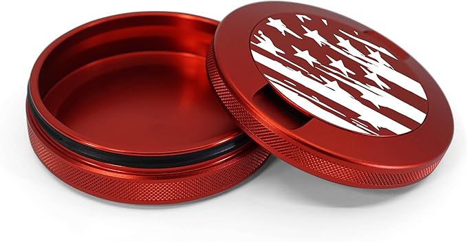 Metal Can | Metal Container for Pouches | Aluminum Used Pouch Storage Tin | Airtight O-Ring Moisture Odor Proof EDC Pocket Tin | The Banner Edition (Red)