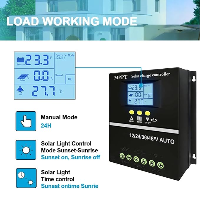 Intelligent 200A Solars Power Controllers Auto Adjusting Charging Current Designs for Energy Projects Supplies Outdoor Power Regulator