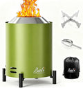 BALI OUTDOORS 6.5 inch Tabletop Fire Pit Round Stainless Steel Table Top Firepit Small Outdoor Smokeless Firepit Portable Green