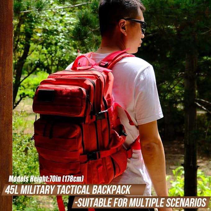45L Tactical Backpack for Men Women Military Assault Pack with MOLLE Large 3 Day Bug Out Bag for Hiking Camping