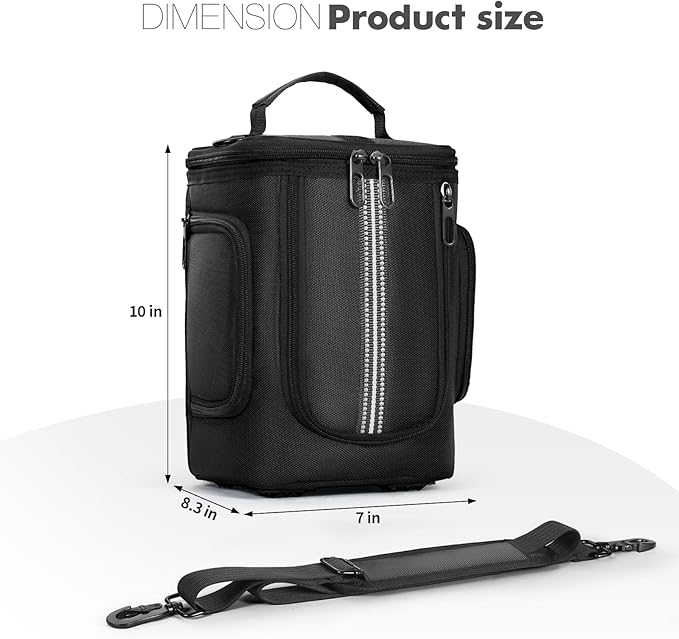 Carrying Case Compatible with Anker SOLIX C300 Portable Power Station Outdoor Travel Storage Bag with Side Zipper Two-Layer Pockets for Charging Cable and Accessories with Shoulder Strap