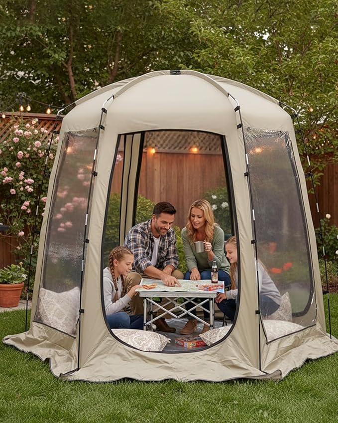 Abahub 3-5 People Clear Bubble Tent Winter Weatherproof Sports Tent with Sealed Floor Portable Outdoor Dome Tent with Carrying Bag for Sports Games Camping Fishing Cheering