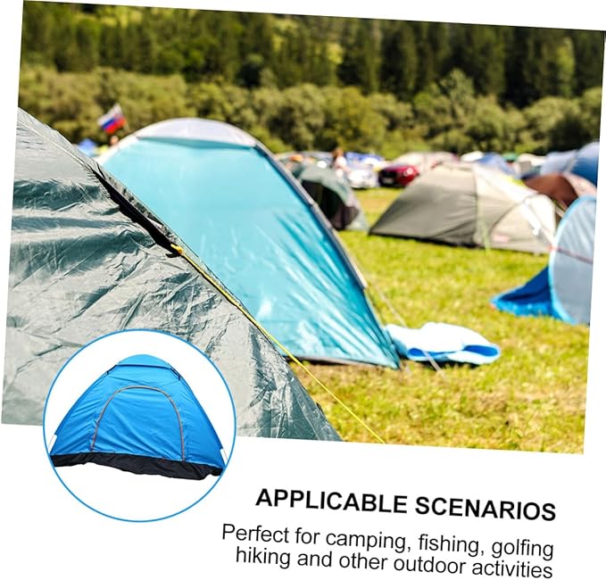 BESTonZON Portable Rainproof Beach Tent for People Automatic Setup Breathable Sun Shelter Blue for Camping Outdoor Activities and Family Trips