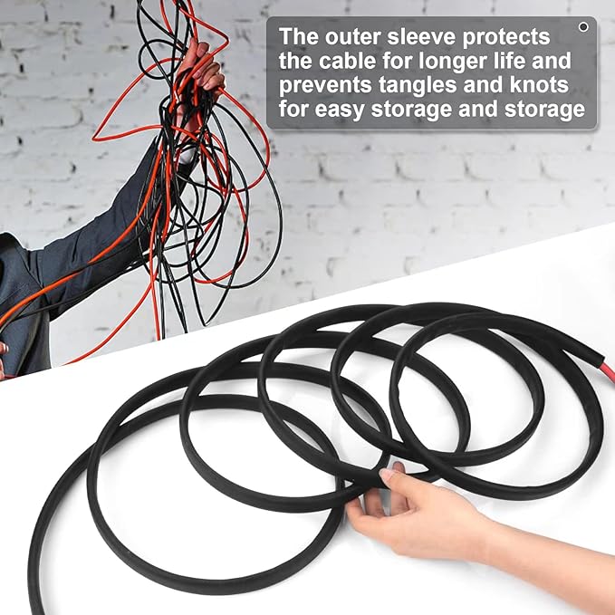 8 Gauge Battery Cable 8FT 8 AWG Battery Cable Connect Battery and Charge Controller for Solar Panel Automotive RV Motorcycle Marine (8AWG 8FT)