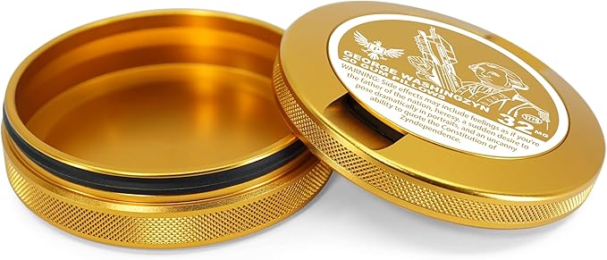 Metal Can | Metal Container for Pouches | Aluminum Used Pouch Storage Tin | Airtight O-Ring Moisture Odor Proof EDC Pocket Tin | The General Edition (Gold)