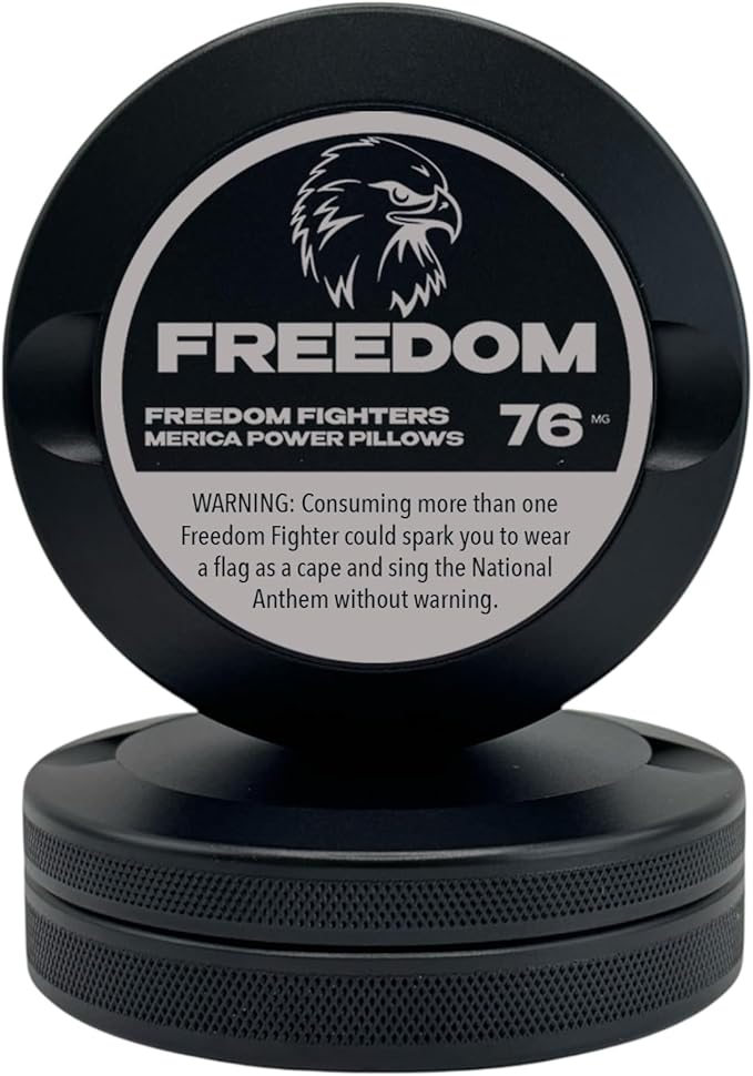 Freedom | Metal Container for Zyn Premium Aluminum Can &amp Rugged Pouch Holder | Extra Capacity Knurled Grip &amp Used Pouch Storage | EDC (Black)