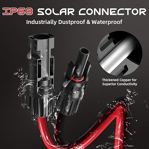 35FT 10AWG XT60 Solar Charging Cable GIBBAB Solar Panel Connector to XT60 Extension Charge Adapter Cable with Caps &amp Wire Ties for LiFePO4 Battery RV Portable Power Station Ecoflow Generator