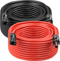 MOOKEERF Solar Panel Extension Cable - 10AWG 50FT Solar Wire with Waterproof Male &amp Female Connectors for RV Home Boat Car (Red + Black)