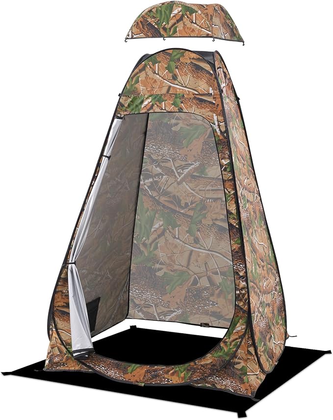 BRIAN &amp DANY Pop Up Shower Tent Portable Privacy Camping Changing Tent Camp Toilet Bathroom Pod with Rain Shelter &amp Windows UPF 50+ &amp Waterproof 47.2 x 47.2 x 74.8