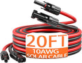 energeaster 10AWG Solar Cable with Pair of Connectors Solar Panel Adaptor Kit Tool Extension Cable10 Gauge WireRed and Black(20FT Red + 20FT Black)