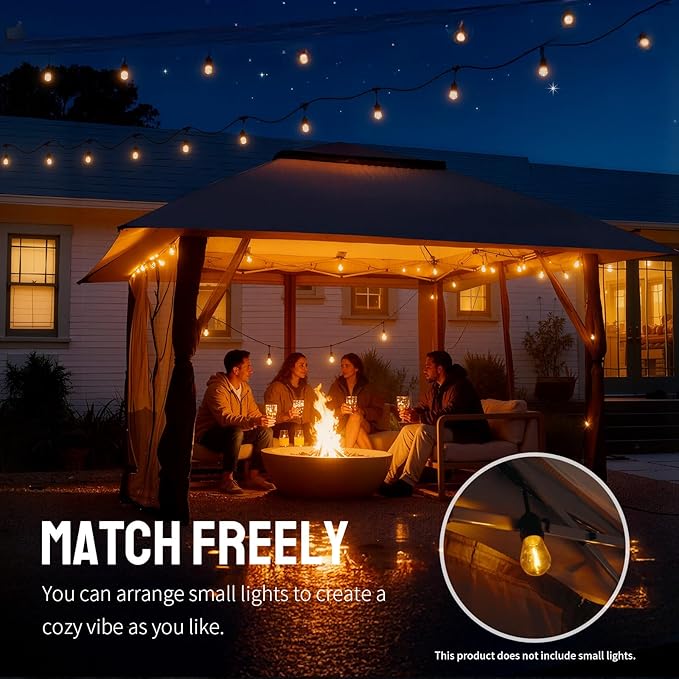 CROWN SHADES 13x13 Pop Up Gazebo Canopy Tent Gazebos on Clearance - Outdoor Gazebo for Backyard &amp Patio Furniture - Carpa Pop Up Tent with Wheeled STO-N-Go Cover Bag (Blue)